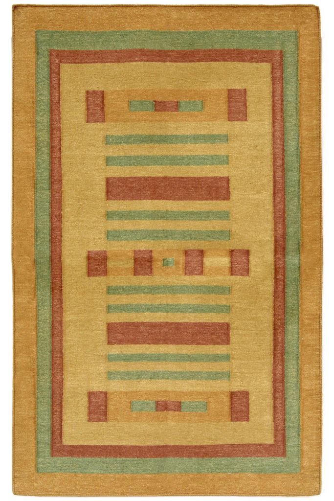 Buy Horizontal Stripes Cotton Durry in modern design- Yak Carpet Delhi