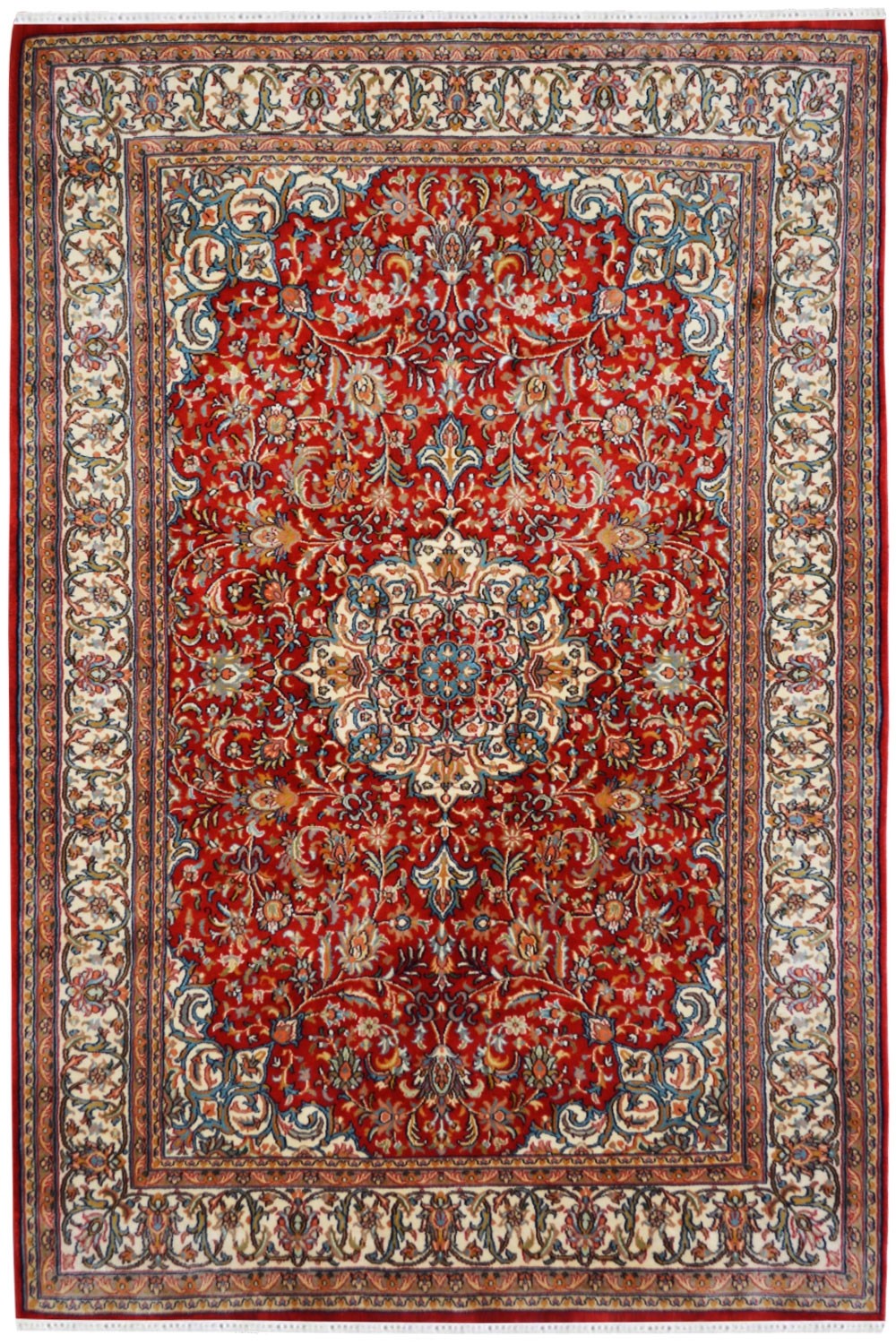 Buy Beautiful laal kashan jhoomar art silk rug at cheap price