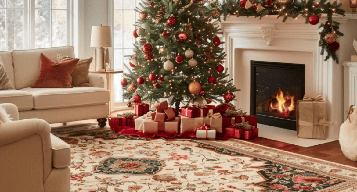 Christmas decor in living room